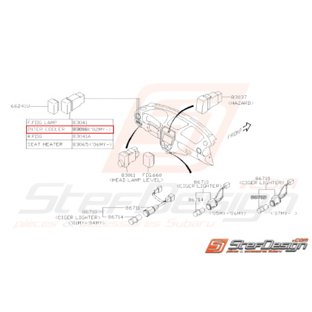 Commutateur Radiateur Intermédiaire Origine Subaru STI 01-0731417