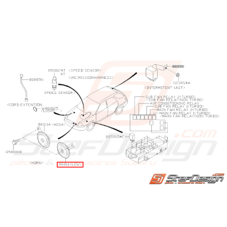 Klaxon Bas Origine Subaru WRX STI 2001 - 200231491