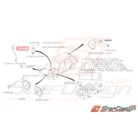 Cordon capteur de vitesse Origine Subaru GT 99-00 WRX 01-0731496