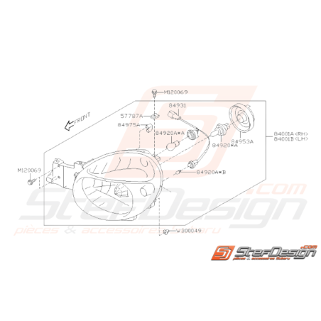 Schéma Phare Origine Subaru WRX 2001 - 200231498