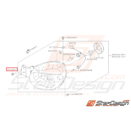 Vis phare avant Origine Subaru GT 1993 - 2000 WRX STI 2001 - 200231499