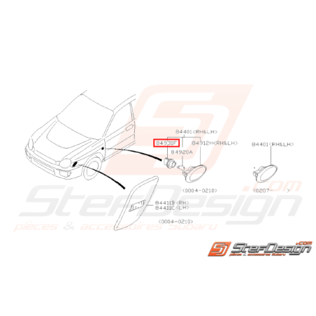 Douille de clignotant latéral Origine Subaru GT 93-00 WRX STI 01-0231532