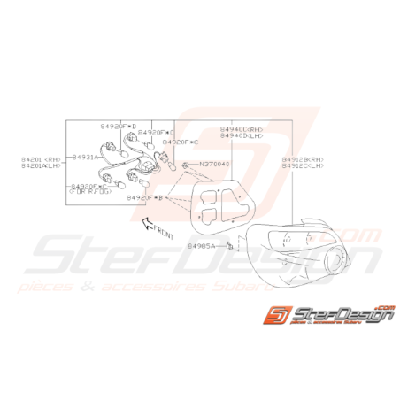 Schéma Feu Arrière Origine Subaru WRX STI 2003 - 200531547