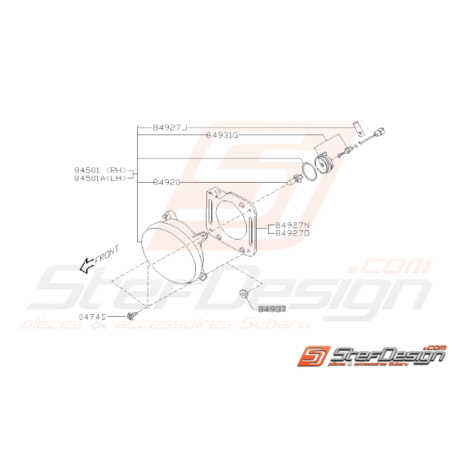 Schéma Feu de brouillard Arrière Origine Subaru WRX STI 01 - 0231558