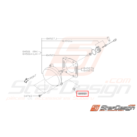 Entretoise Eclairage Immatriculation Origine Subaru STI 2001 - 200231561