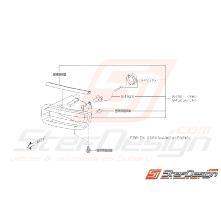 Schéma Feu de brouillard Arrière Type 2 Origine Subaru WRX STI 01-0231564