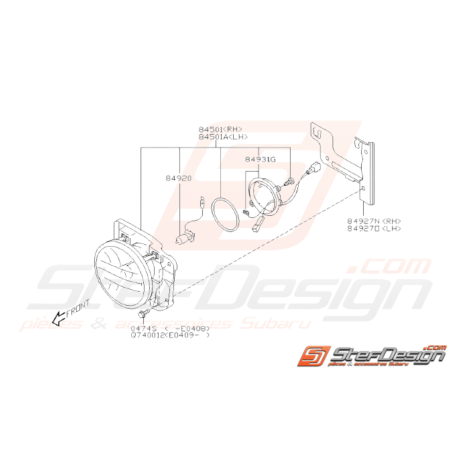 Schéma Feu de brouillard Arrière Turbo Origine Subaru WRX STI 03-0531566