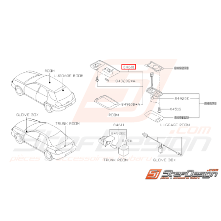 Ensemble Eclairage Habitacle Origine Subaru WRX STI 2001 - 200731570