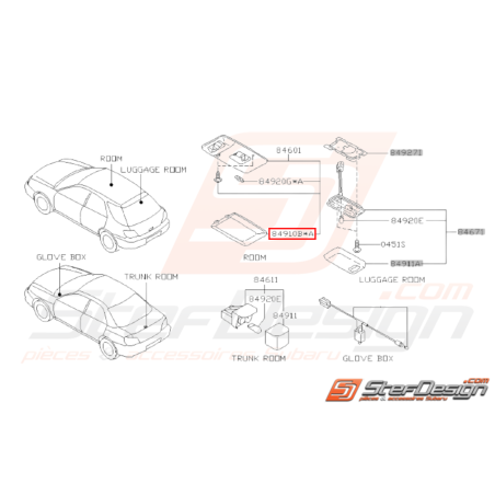 Verre Eclairage Habitacle Origine Subaru WRX STI 2001 - 200731572