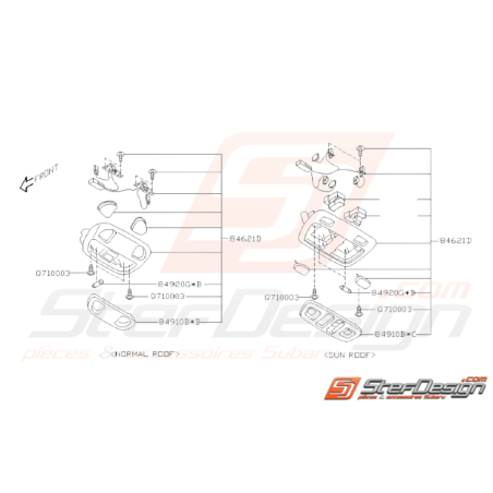 Schéma Plafonnier Spot Origine Subaru WRX STI 2001 - 200531577