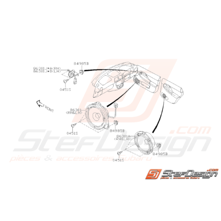 Schéma Haut-Parleur Origine Subaru WRX STI 2001 - 200731595