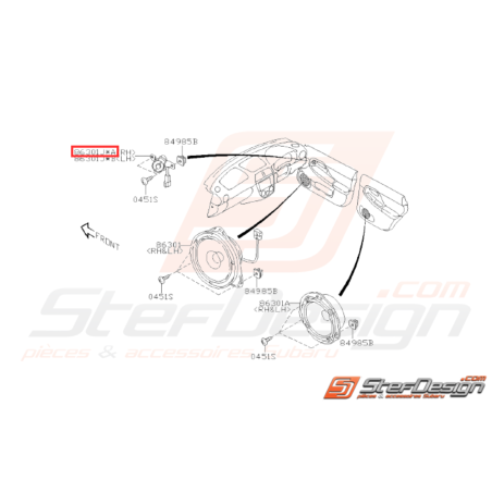 Ensemble Haut Parleur Origine Subaru WRX STI 2005 - 200731606