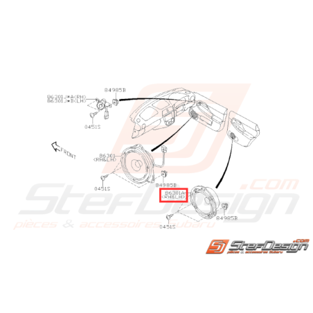 Ensemble Haut Parleur Arrière Origine Subaru WRX STI 2003 - 200731614