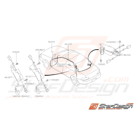 Schéma Antenne Origine Subaru WRX STI 2001 - 200731617