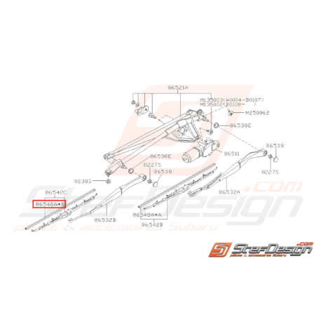Caoutchouc Essuie-Glace Passager Origine Subaru WRX STI 01 - 0731629