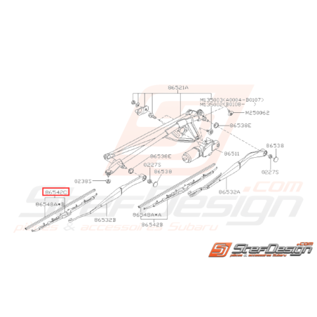 Balais Essuie-Glace Passager Origine Subaru WRX STI 2001 - 200731630