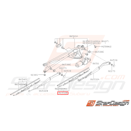 Balais Essuie-Glace Conducteur Origine Subaru WRX 01-07 STI 01-0231632