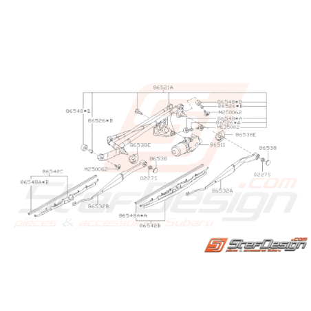 Schéma Essuie-Glace (Pare-Brise) Origine Subaru WRX STI 03 - 0731646