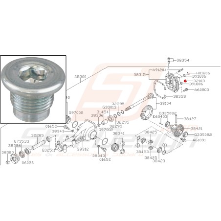 Bouchon de vidange de pont arrière pour Subaru Levorg31691