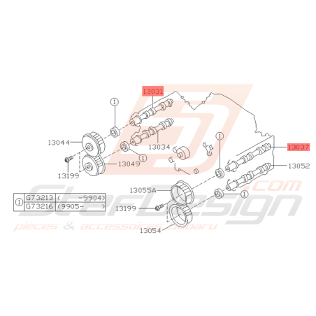 Arbre à Cames Côté Admission Droit Origine Subaru GT 1999 - 200031704