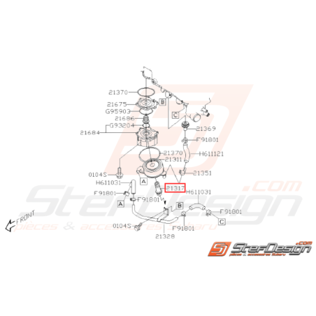 Connecteur Refroidisseur d'Huile Origine Subaru WRX 2006 - 200731741