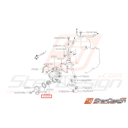 Ensemble thermostat et joint Origine Subaru WRX 01-07 STI 01-07/15-19 FORESTER 05-0731745