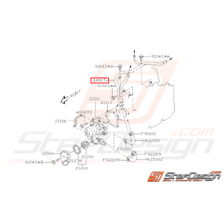 Durite Passage d'Eau Origine Subaru WRX STI 2006 - 200731746