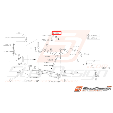 Collier durite d'eau Origine Subaru GT 93-00 WRX 06-10 STI 01-19 FORESTER 97-02/05-12 BRZ 13-1931751