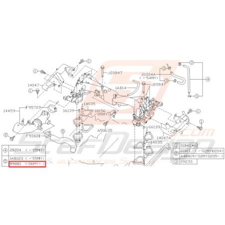 Durite Dépression Origine Subaru WRX 2006 - 2007 STI 2006 - 201431762