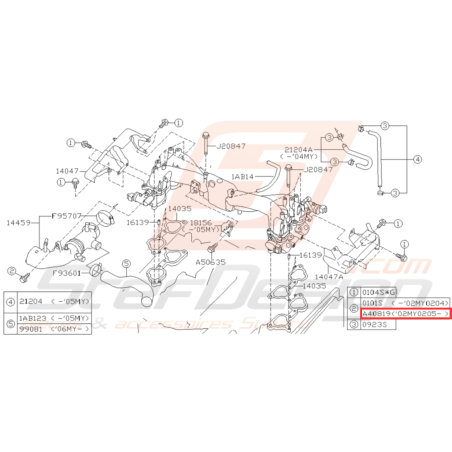 Boulon Origine Subaru WRX STI 05/2002 - 201431764