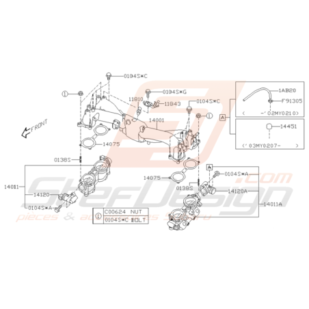 Vanne PCV Origine Subaru WRX STI 2006 - 201431765