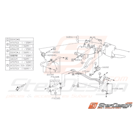 Schéma Durites de Carburant Origine Subaru WRX STI 2001 - 200731769