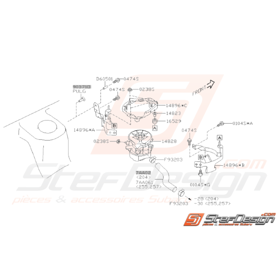 Schéma Pompe à Air Secondaire Origine Subaru WRX STI 06 - 07