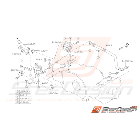 Schéma Système d'Air Secondaire Origine Subaru WRX STI 06 - 0731795