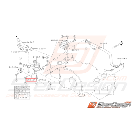 Support Soupape Aspiration d'Air Origine Subaru WRX 06-07 STI 06-1431798