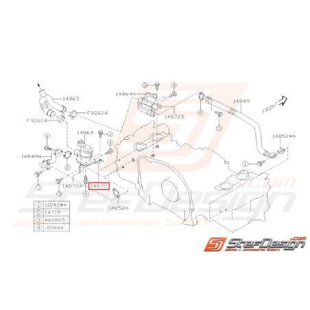 Support Soupape Aspiration d'Air Origine Subaru WRX 06-07 STI 06-1431803