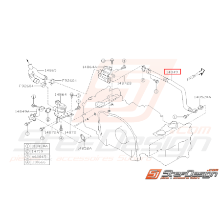 Tuyau Vanne EGR Origine Subaru WRX 2006 - 2007 STI 2006 - 201431807