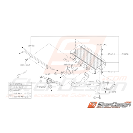 Schéma d'échangeur Origine Subaru WRX STI 2006 - 200731809