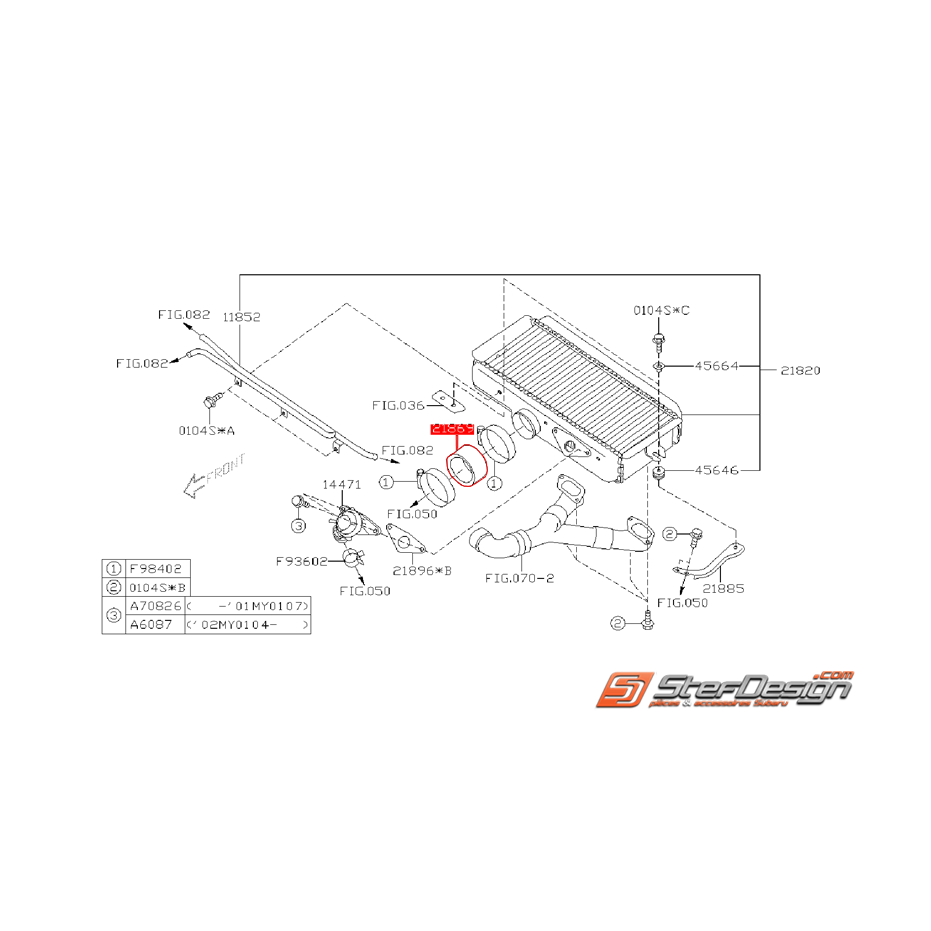 Manchon échangeur/papillon origine WRX 06-07