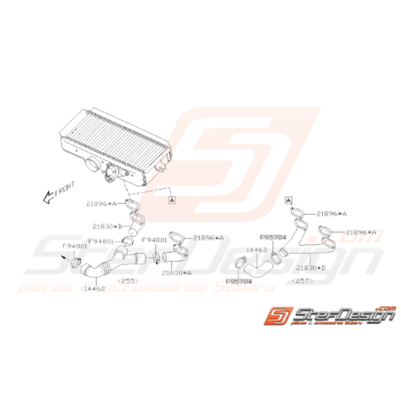 Schéma Conduits d'air de l'échangeur Origine Subaru WRX STI 06-0731824