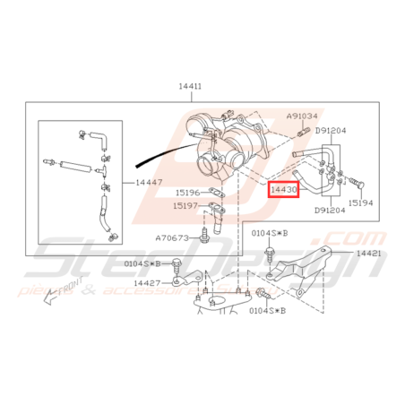 Durite Refroidissement Turbo Origine Subaru STI 2006 - 201431830