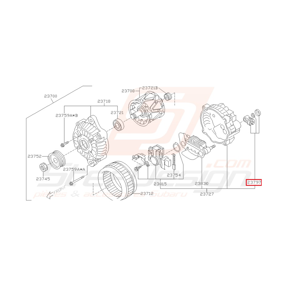 Jeu de manchon d'alternateur Origine Subaru WRX