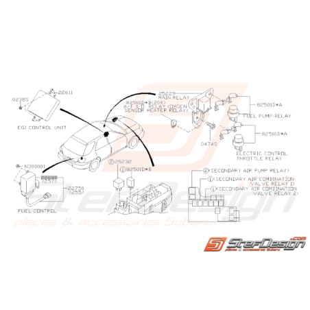 Schéma Relais et Sonde Moteur Origine Subaru WRX STI 2006 - 200731863