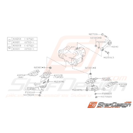 Schéma Support Moteur Origine Subaru WRX STI 2006 - 200731887