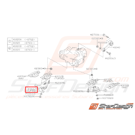 Tôle pare chaleur Support Moteur inférieur Droit Origine Subaru GT 93-00 WRX STI 01-15 FORESTER 97-02/05-0731888