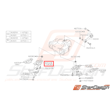 Support Silent Bloc Support de Boite Origine Subaru GT 93-00 WRX 01-07 STI 01-1431890