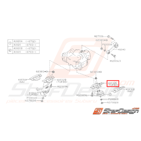 Support Silent Bloc Origine Subaru GT 93-00 WRX 01-07 STI 01-14 FORESTER 97-02/05-0731891