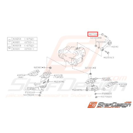 Vis de fixation d'os de boite SUBARU GT 93 - 00 WRX STI 01 - 1431892