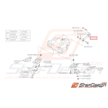 Os de Boite Origine Subaru GT 1999 - 2000 WRX STI 2001 - 201431893