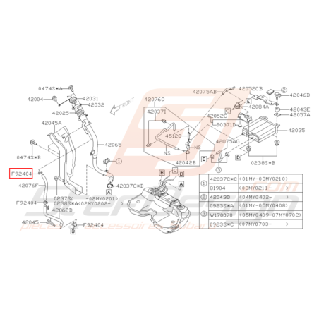 Attache Tuyau Origine Subaru WRX et STI 2001 - 200731895